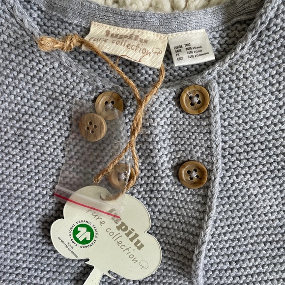 Lupilu Button Down Knit Cardigan Grey (NWT) (8-12 Month) - Picture 2 of 5